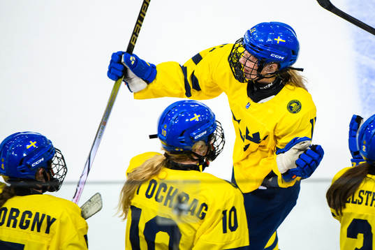 Ella Hellman of Sweden celebrates