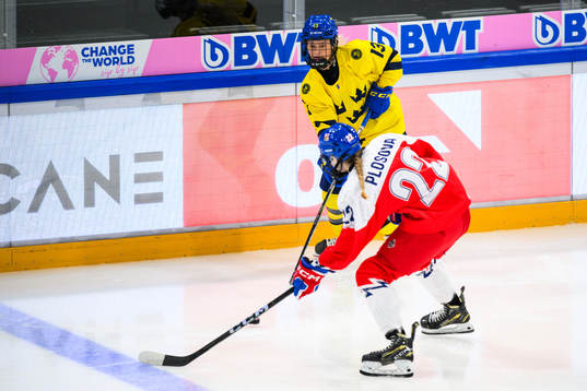 Mira Hallin of Sweden and Tereza Plosova of Czechia