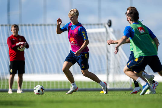 Lucas Bergvall of the Swedish men's football national team