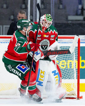Frölundas Christian Folin och målvakt Lars Johansson