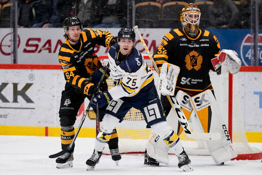 Skellefteås Jonathan Pudas och målvakt Linus Söderström