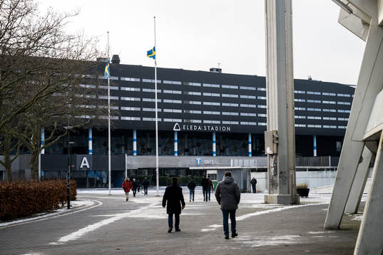 Minnesceremoni för Bosse Larsson på Malmö Stadion