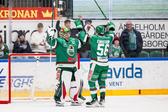 Rögles målvakt Christoffer Rifalk och Adam Engström