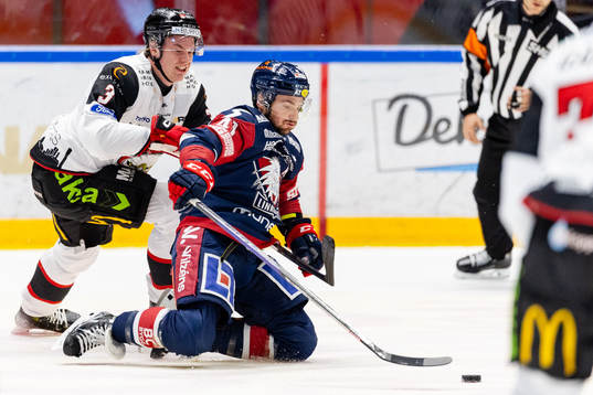 Linköpings Broc Little och Malmö Redhawks Nuutti Viitasalo