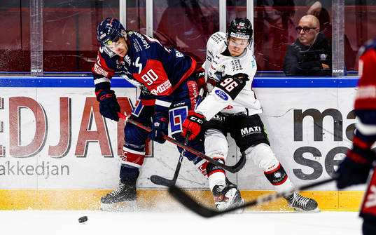 Linköpings Lance Bouma och Malmö Redhawks Filip Barklund