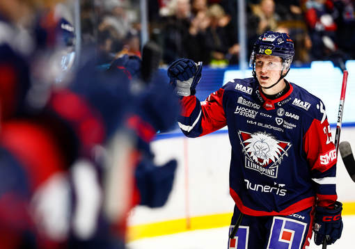Linköpings Filip Bystedt jublar
