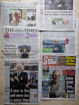 A montage of printed British newspapers as they cover the