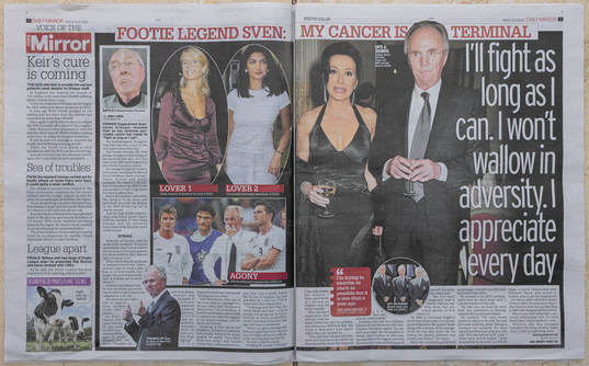 A montage of printed British newspapers as they cover the