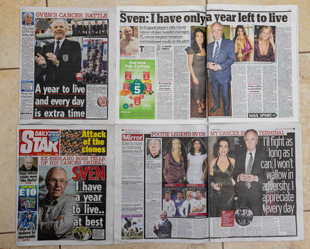 A montage of printed British newspapers as they cover the