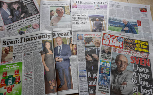 Bläddra bland fler bilder av Fotboll, Sven-Göran Eriksson, Tidningsreaktioner
