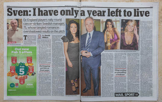 A montage of printed British newspapers as they cover the