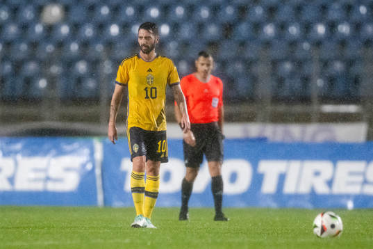 Nahir Besara of Sweden looks dejected