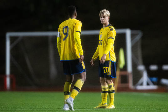 Isaac Kiese Thelin and Lucas Bergvall of Sweden