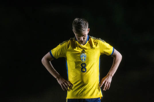 Anton Salétros of Sweden looks dejected