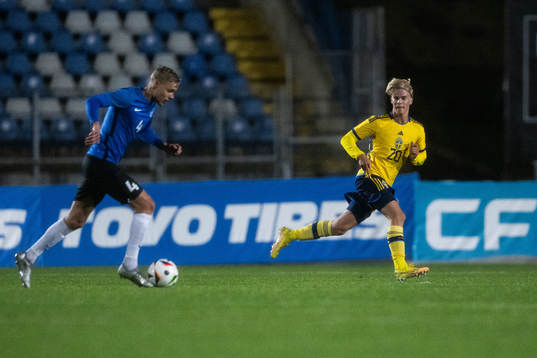 Marco Lukka of Estonia and Lucas Bergvall of Sweden