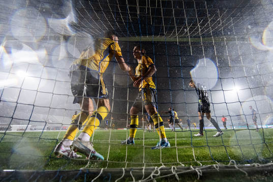 Anton Salétros and Sebastian Nanasi of Sweden celebrate