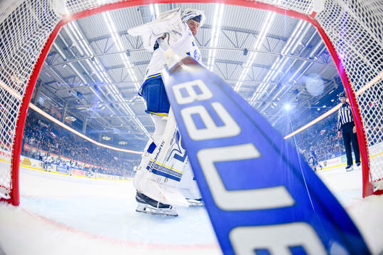Leksands målvakt Mantas Armalis deppar