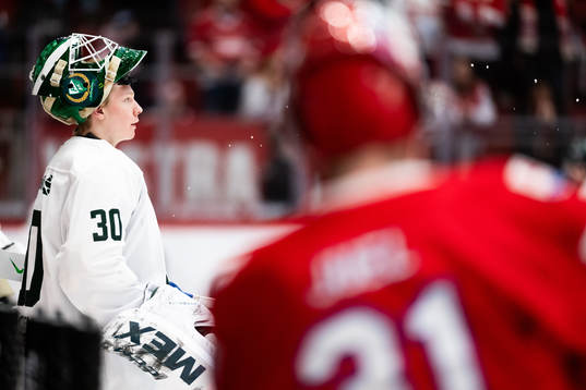Färjestads målvakt Melker Thelin