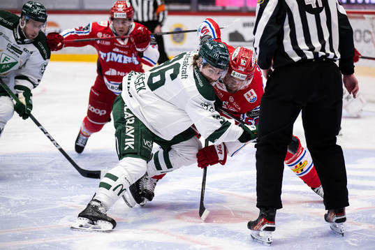 Färjestads David Tomasek och Timrås Anton Lander