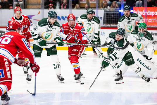 Timrås Jonathan Dahlén och Färjestads Per Åslund,