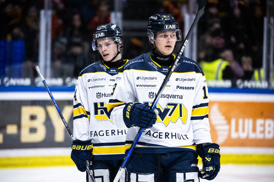 HV71s Oscar Fisker Molgaard och Henrik Borgström deppar