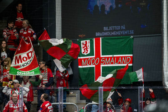 Flagga med texten MoDo Småland