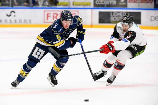 HV71s Victor Sjöholm och Malmö Redhawks Alan Quine