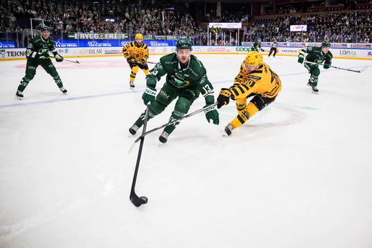 Färjestads Joel Kellman och Skellefteås Anton Heikkinen