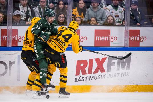 Färjestads Joel Kellman och Skellefteås Elias Salomonsson