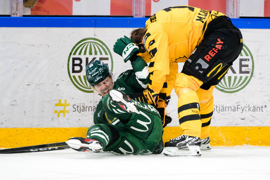 Färjestads Joel Kellman och Skellefteås Max Lindholm