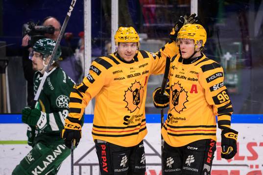 Skellefteås Pär Lindholm och Rickard Hugg jublar