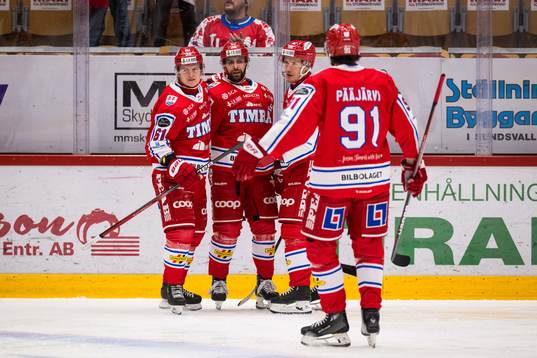 Timrås spelare jublar