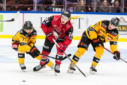 Malmö Redhawks Anton Wahlberg och Luleås Adam Brodecki