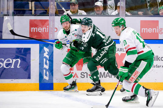 Rögles Linus Sandin och Färjestads Joakim Nygård