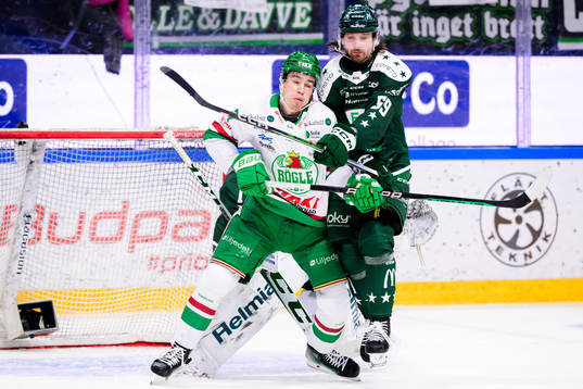 Rögles Albin Sundsvik och Färjestads Linus Johansson