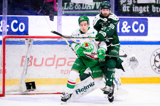 Rögles Albin Sundsvik och Färjestads Linus Johansson