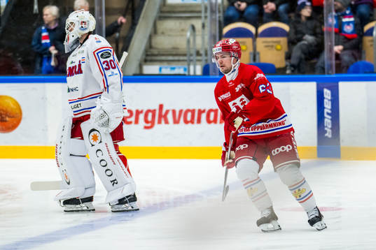 Timrås målvakt Jacob Johansson och Elmeri Eronen