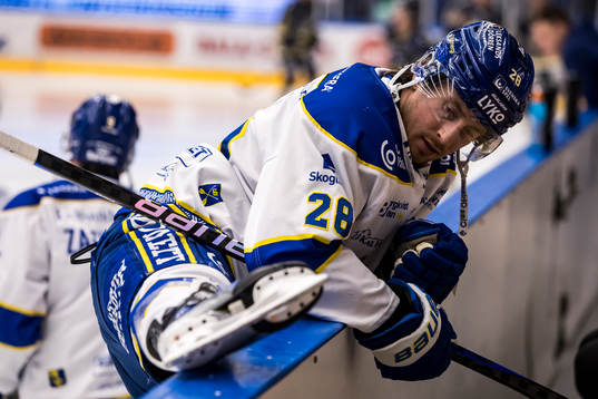 Leksands Justin Glenn Kloos innan ishockeymatchen i SHL