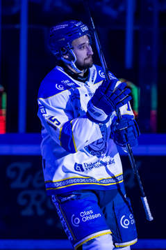 Leksands Max Veronneau innan ishockeymatchen i SHL mellan