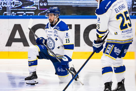 Leksands Max Veronneau innan ishockeymatchen i SHL mellan