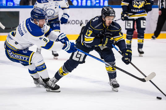 Leksands Patrik Zackrisson och HV71s Isac Brännström