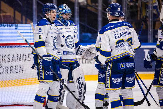 Leksands målvakt Filip Larsson och Alexander Lundqvist