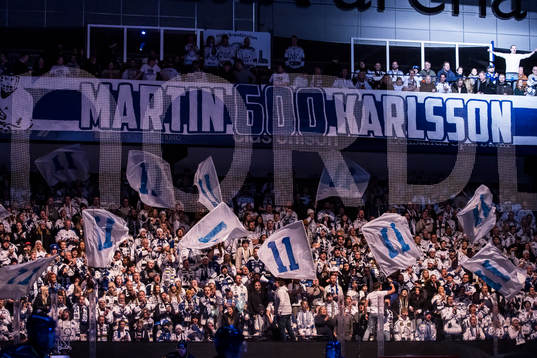 TIFO för Leksands Martin Karlsson innan ishockeymatchen i
