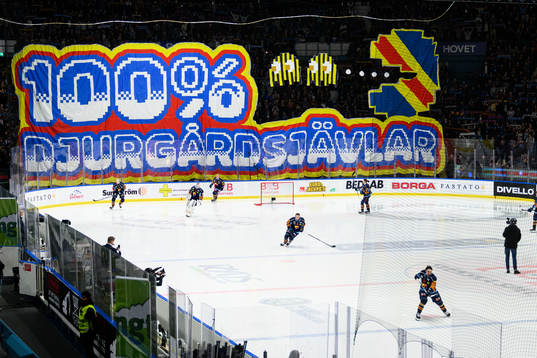 Djurgårdens supportrar med tifo