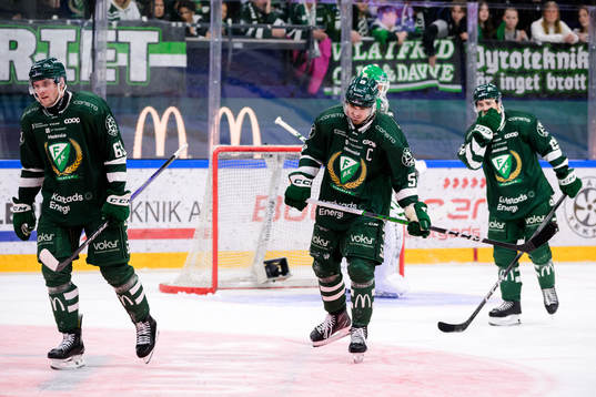 Färjestads Carl Dahlström och Linus Johansson deppar