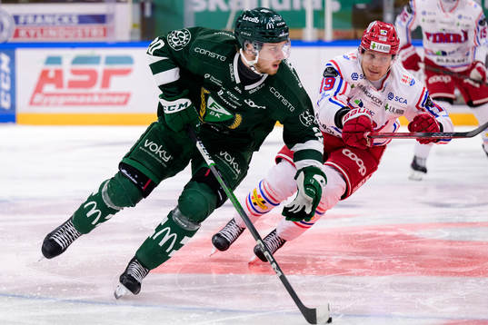 Färjestads Marcus Westfält och Timrås Erik Andersson