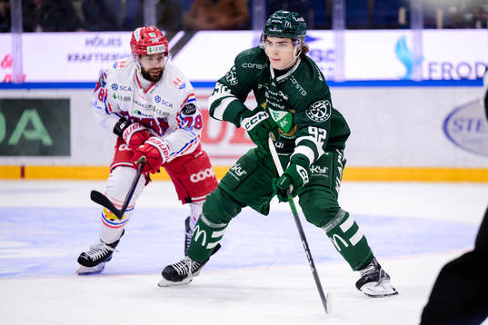 Timrås Robin Hanzl och Färjestads Liam Öhgren