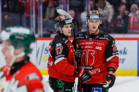Örebros William Wikman och Philip Holm jublar