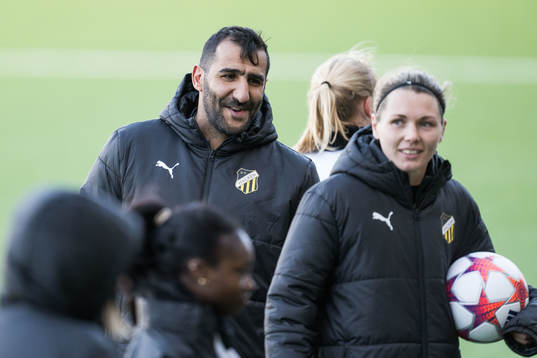 Head coach Mak Lind and Goalkeeper Jennifer Falk of Häcken