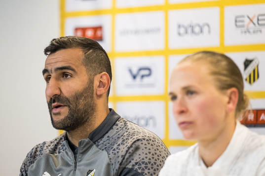 Head coach Mak Lind and Filippa Curmark of Häcken